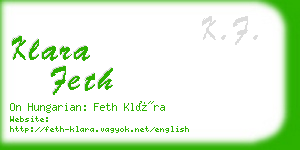 klara feth business card